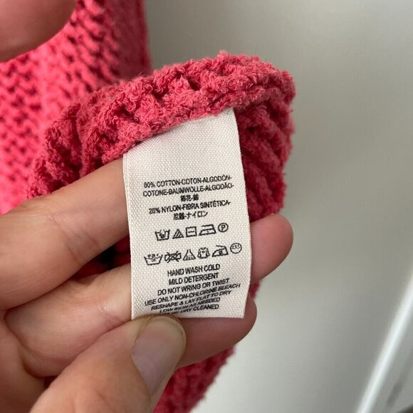 Free People Halo Dolman Sleeve Knit Scoop Neck Casual Pullover Sweater Pink XS - Picture 6 of 7